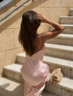 Vestido largo satinado