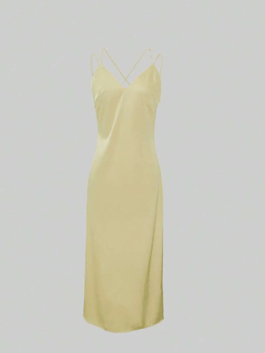 Vestido largo satinado