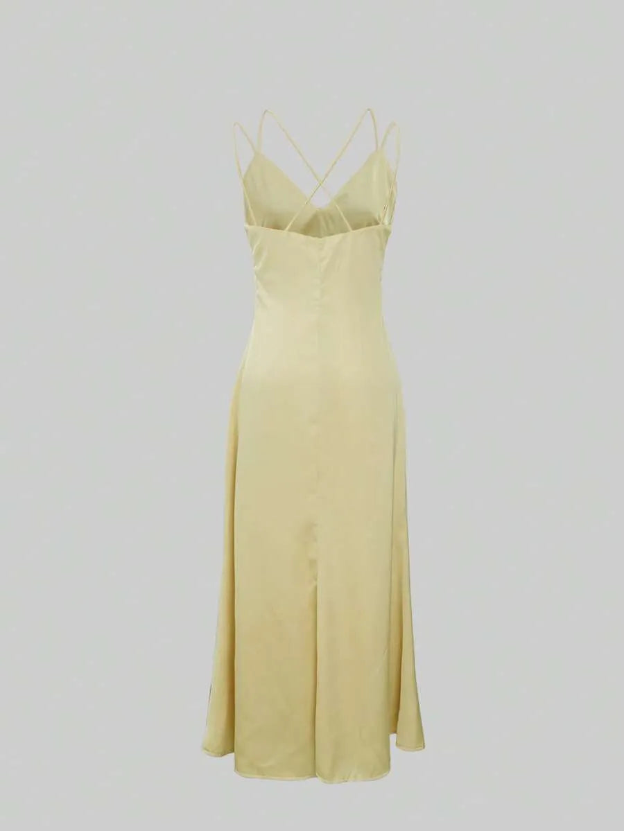 Vestido largo satinado