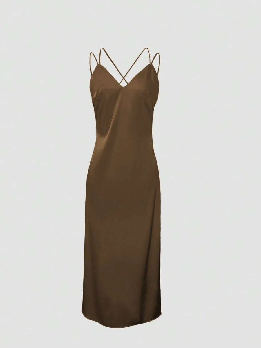 Vestido largo satinado