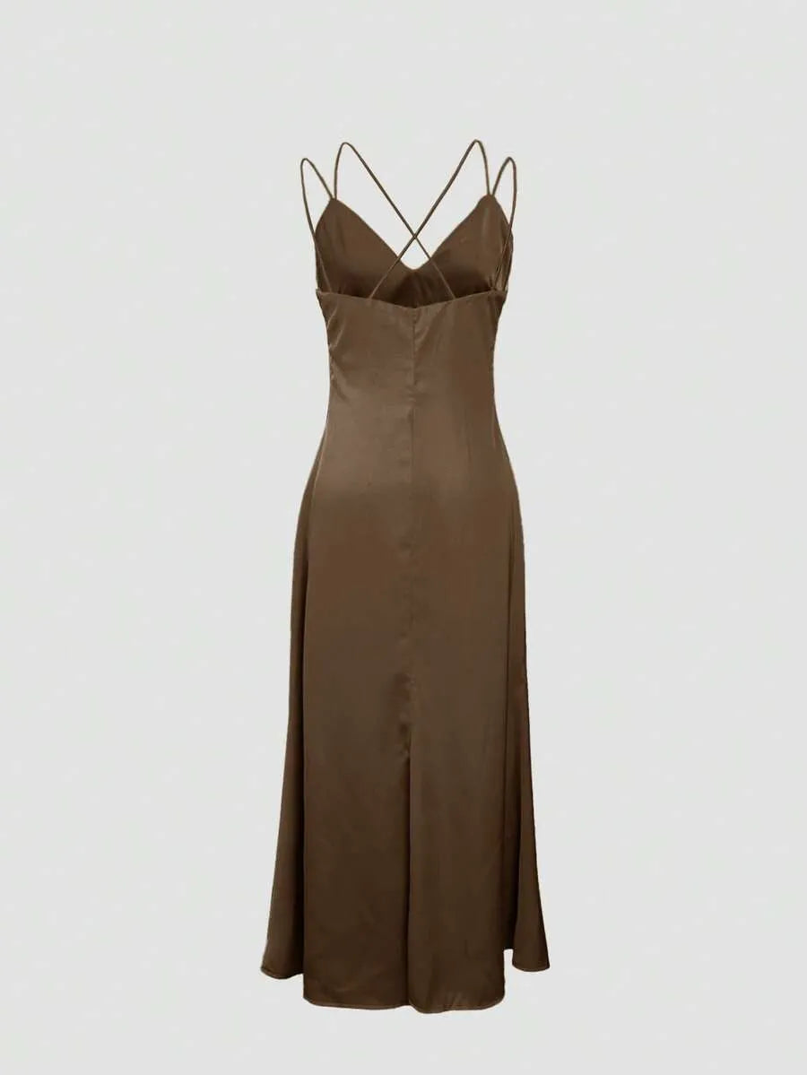 Vestido largo satinado